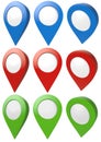 Map location pointers set Royalty Free Stock Photo