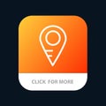 Map, Location, School Mobile App Button. Android and IOS Line Version Royalty Free Stock Photo