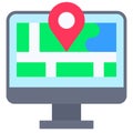 Map and location, Telecommuting or remote work icon