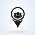 Map Location User and Group. Simple vector modern icon design illustration