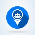 Map Location User and Group. Simple vector modern icon design illustration