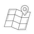 Map locator line icon.