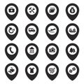 Map locators vector icon set. Map pins vector icons.