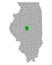 Map of Logan in Illinois