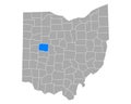 Map of Logan in Ohio