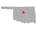 Map of Logan in Oklahoma