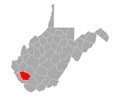 Map of Logan in West Virginia