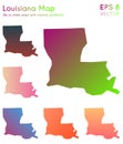 Map of Louisiana with beautiful gradients.