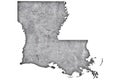 Map of Louisiana on weathered concrete