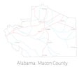 Map of Macon county in Alabama