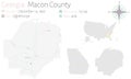 Map of Macon County in Georgia