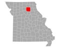 Map of Macon in Missouri