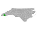 Map of Macon in North Carolina