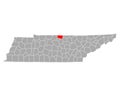 Map of Macon in Tennessee