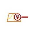 Map, magnifier, search location on gps concept vector illustration