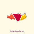 Map of Mahibadhoo Vector illustration icon with simplified map of Republic of Maldives, illustration design template Royalty Free Stock Photo
