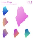 Map of Maine with beautiful gradients.