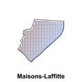 Map of Maisons Laffitte City with gradient color, dot technology style illustration design template, suitable for your company