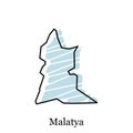 Map Malatya city of region Turkey, graphic element Illustration template design