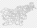 Blank map of Slovenia. Municipalities of Slovenia map. High detailed vector map of Slovenia on transparent background for your web