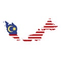 Map of Malaysia - flag Royalty Free Stock Photo
