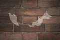 Map of malaysia on a old brick wall Royalty Free Stock Photo