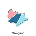 Map Of Malegaon City Modern Simple Geometric, illustration vector design template Royalty Free Stock Photo