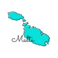 Map of Malta Vector Design Template.