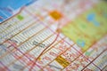 Map of Manhattan, New York City, USA. Shallow focus on Theater District Royalty Free Stock Photo