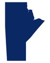 Map of Manitoba in blue colour