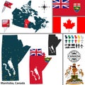 Map of Manitoba, Canada Royalty Free Stock Photo