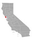 Map of Marin in California