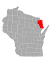 Map of Marinette in Wisconsin Royalty Free Stock Photo