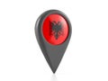 Map marker with Albania flag