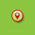 Map marker icon. Red map marker on a circle. Royalty Free Stock Photo