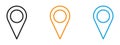 Map marker icon Thin line illustration set Royalty Free Stock Photo
