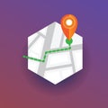 Map marker pointing navigational location, map pin vector. Map marker vector badge.
