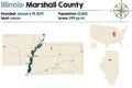 Map of Marshall County in Illinois