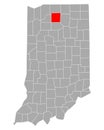 Map of Marshall in Indiana