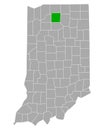 Map of Marshall in Indiana