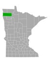 Map of Marshall in Minnesota
