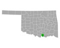 Map of Marshall in Oklahoma