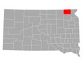 Map of Marshall in South Dakota