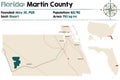 Map of Martin County in Florida