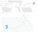 Map of Martin County in Florida