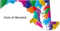 Map of Maryland Royalty Free Stock Photo