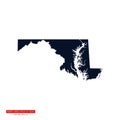 Map of Maryland vector design template