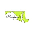 Map of Maryland Vector Design Template.