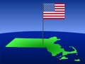 Map of Massachusetts with Flag Royalty Free Stock Photo
