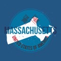 map of massachusetts state label. Vector illustration decorative design